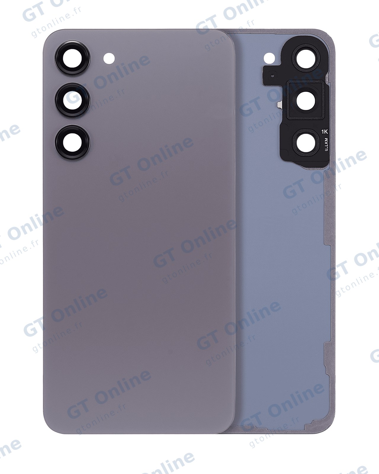 Vitre arrière pour Samsung Galaxy S23 Plus 5G (sans logo, compatible premium, graphite)