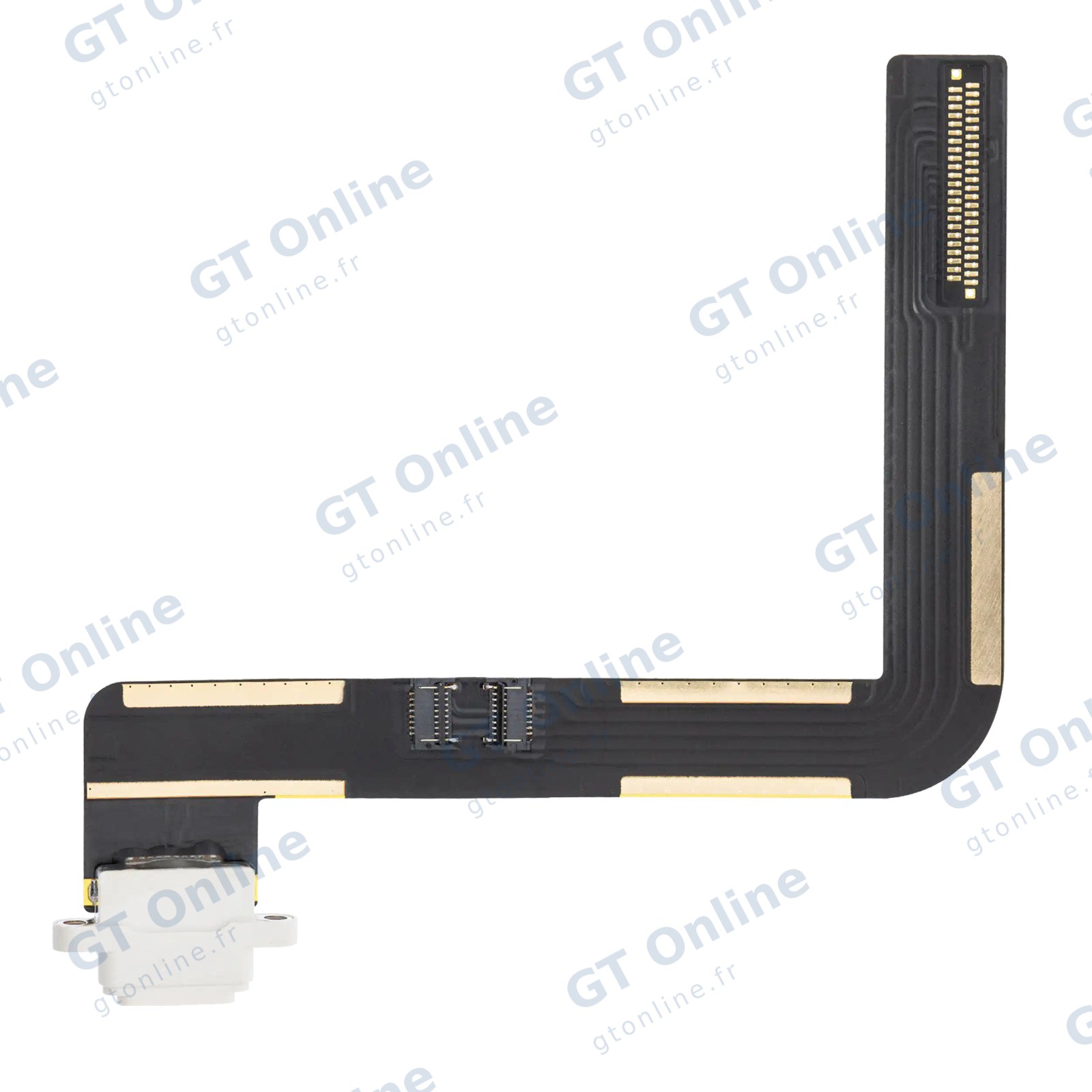Nappe de connecteur de charge à souder pour Apple iPad Air 1 / iPad 5 (2017) / iPad 6 (2018) (soudure requise, compatible premium, blanc)
