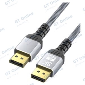 Câble DisplayPort Mâle vers Mâle Nylon Tressé 8K - 5m