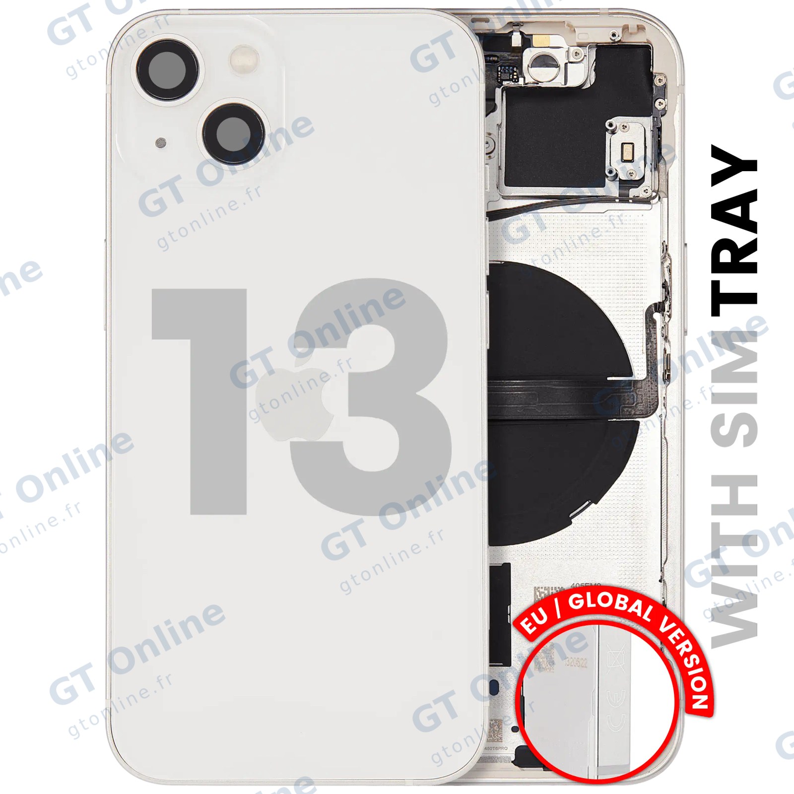 Châssis pour Apple iPhone 13 (version EU, origine d'occasion — grade A, lumière stellaire)