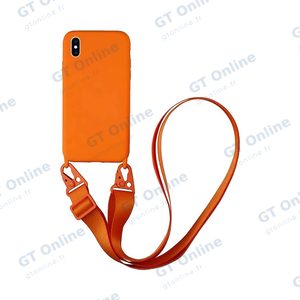 Coque Silicone avec Bandoulière Apple iPhone X/iPhone XS (#13) Orange