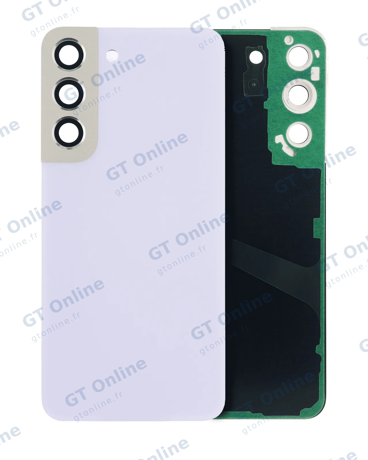 Vitre arrière pour Samsung Galaxy S22 5G (sans logo, compatible premium, Violet)