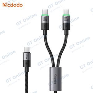 Câble Data Multi Mcdodo CA-6740 2 in 1 (Type-C vers double Type-C) 100W 1.5m Noir