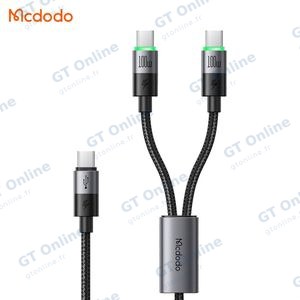 Câble Data Multi Mcdodo CA-6740 2 in 1 (Type-C vers double Type-C) 100W 1.5m Noir
