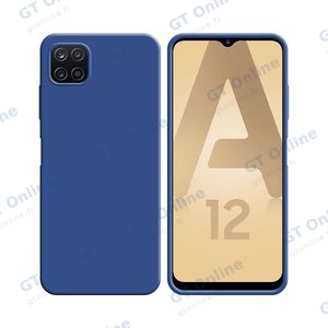 Coque Silicone Compatible pour Samsung Galaxy A12 A125/Galaxy M12 M127 (#16) Bleu Marine
