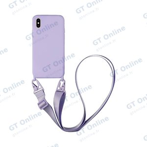 Coque Silicone avec Bandoulière Apple iPhone X/iPhone XS (#15) Violet Clair