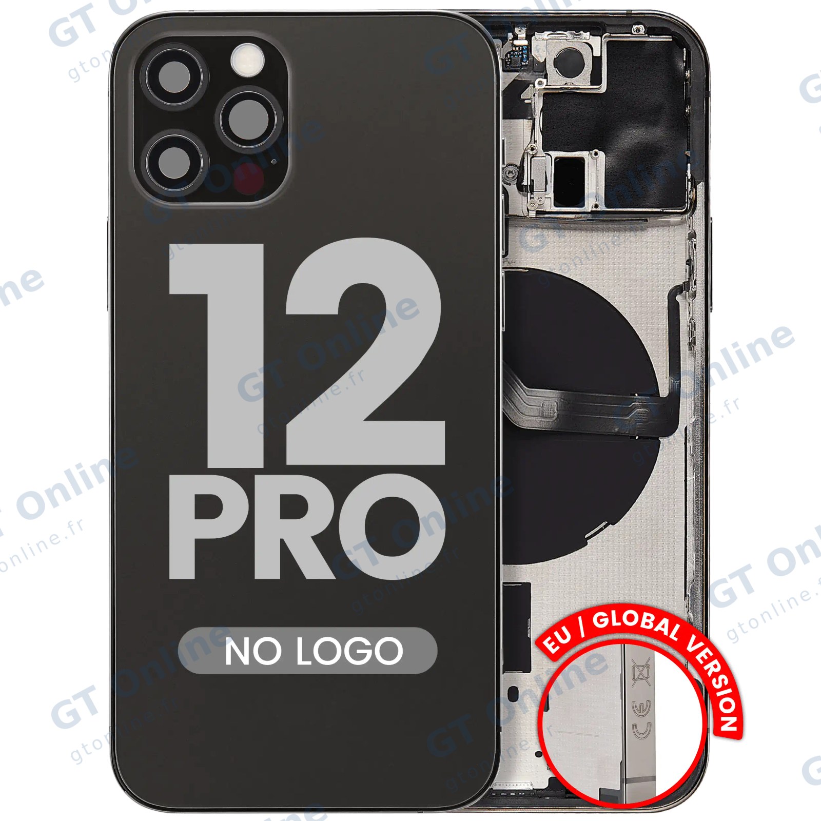 Châssis pour Apple iPhone 12 Pro (version EU, compatible premium, graphite)