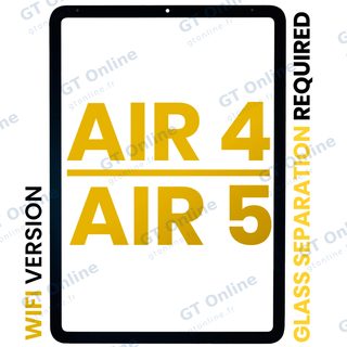 Vitre d’écran pour Apple iPad Air 4 / iPad Air 5 (Glass Separation Required, premium, WiFi uniquement, toutes couleurs)