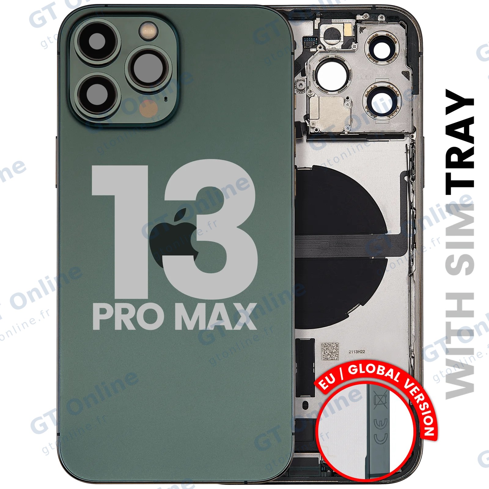 Châssis pour Apple iPhone 13 Pro Max (version EU, origine d'occasion — grade B, Alpine Green)