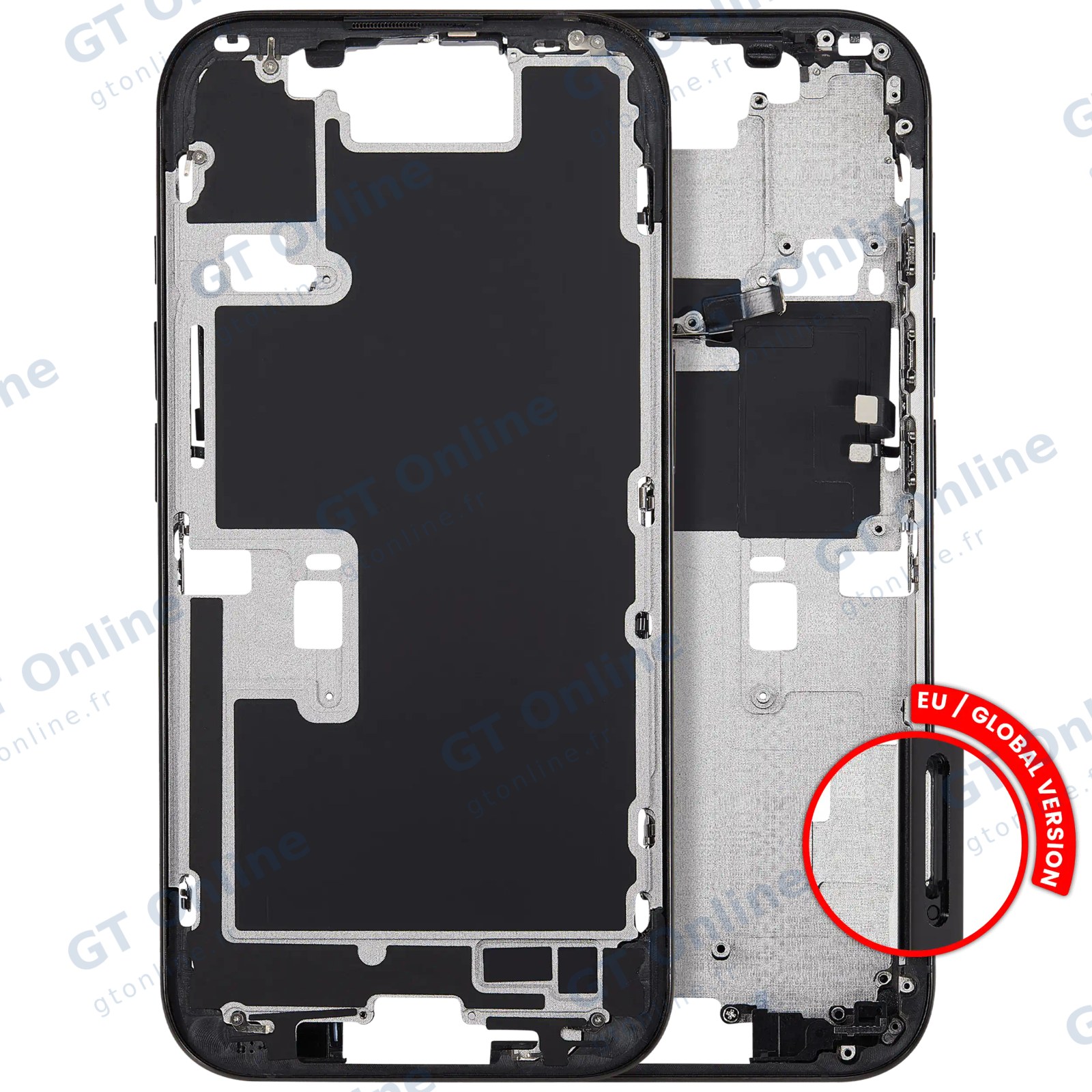 Châssis pour Apple iPhone 16 Pro (version EU, compatible premium, titane noir)