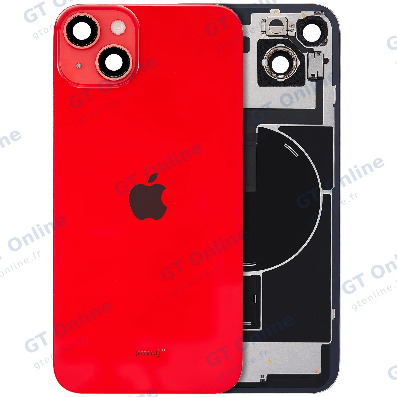 Vitre arrière avec MagSafe, NFC et nappe flash pour Apple iPhone 14 Plus (origine, rouge)