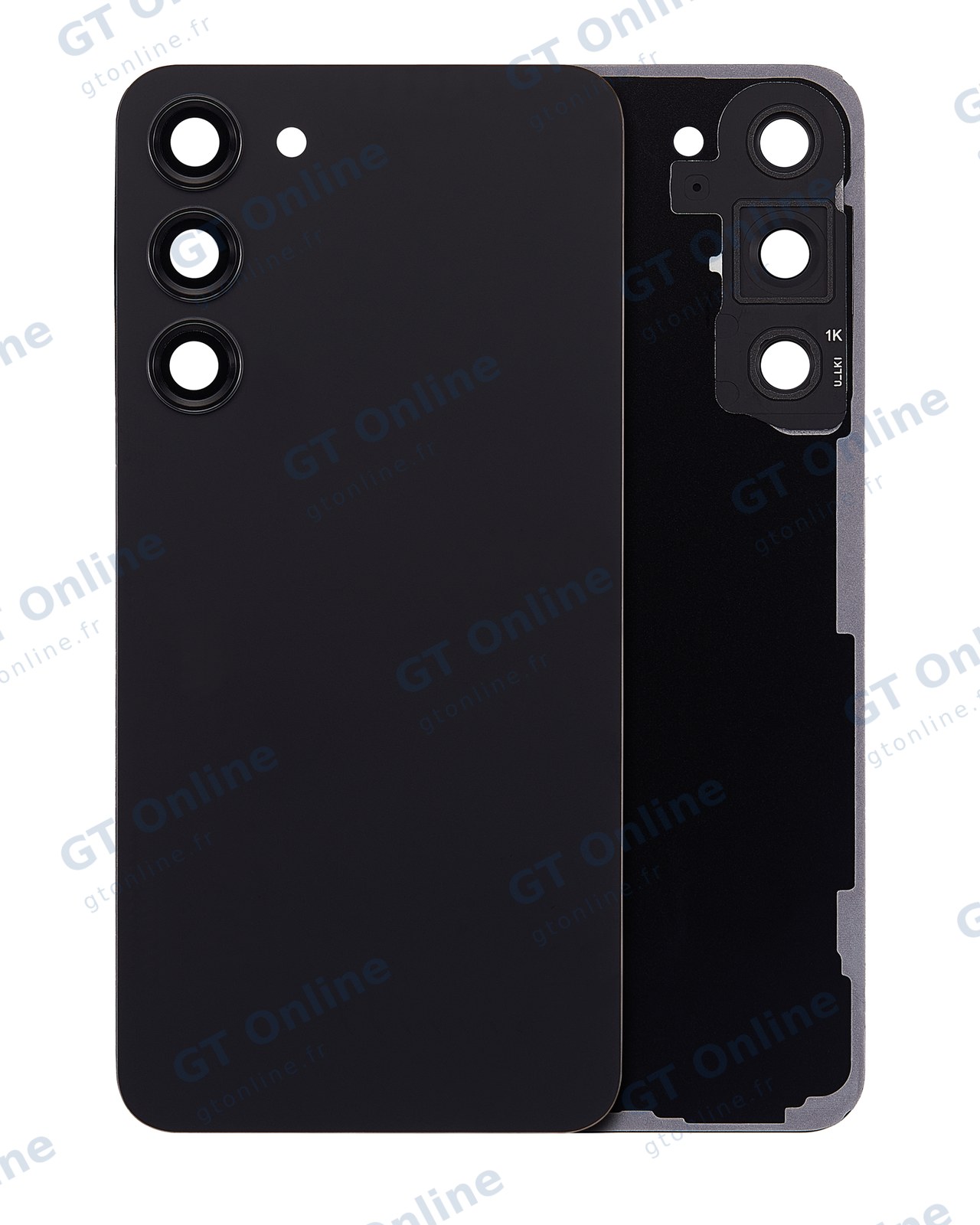 Vitre arrière pour Samsung Galaxy S23 Plus 5G (sans logo, compatible, noir fantôme)