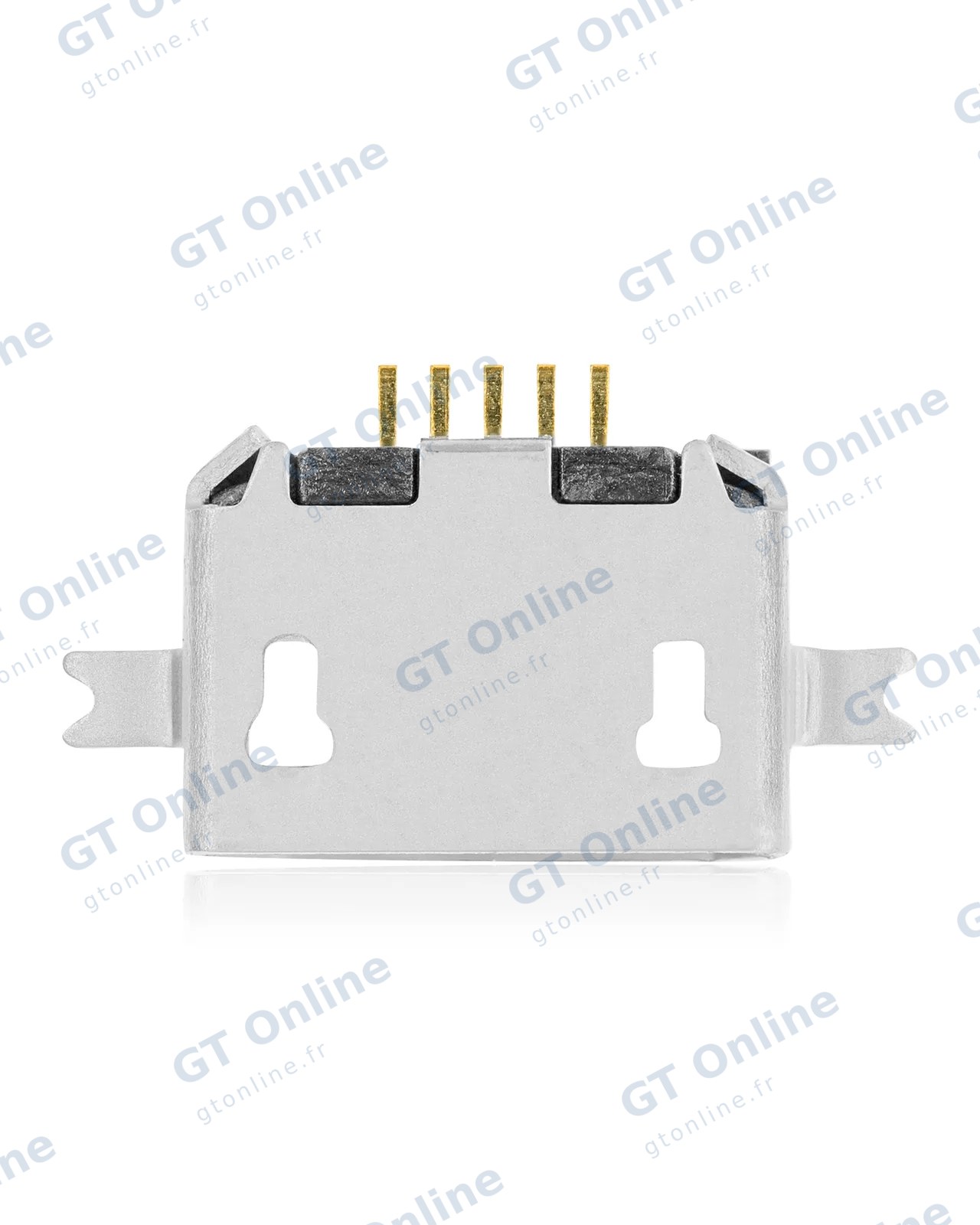 Connecteur de charge à souder — format Micro B, 5 broches, 2 points de fixation (C028)