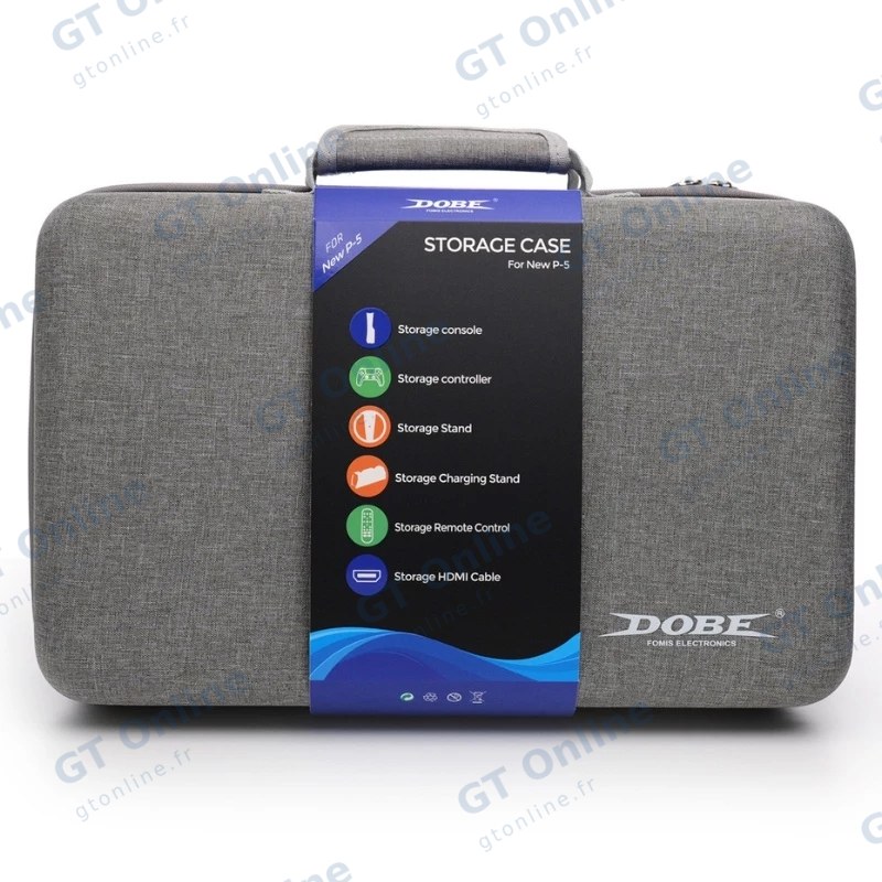 Sac de rangement pour PlayStation 5 DOBE TP5-3590 — gris/noir