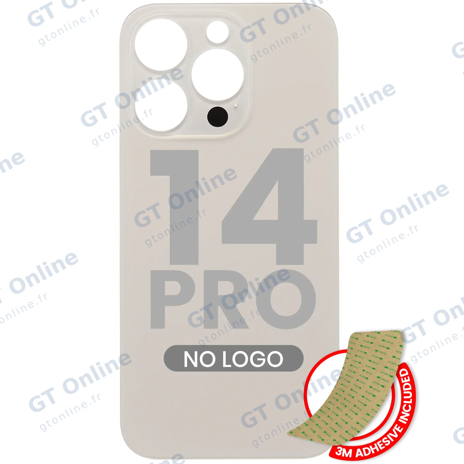 Vitre arrière pour Apple iPhone 14 Pro (No Logo / Large Camera Hole, or)