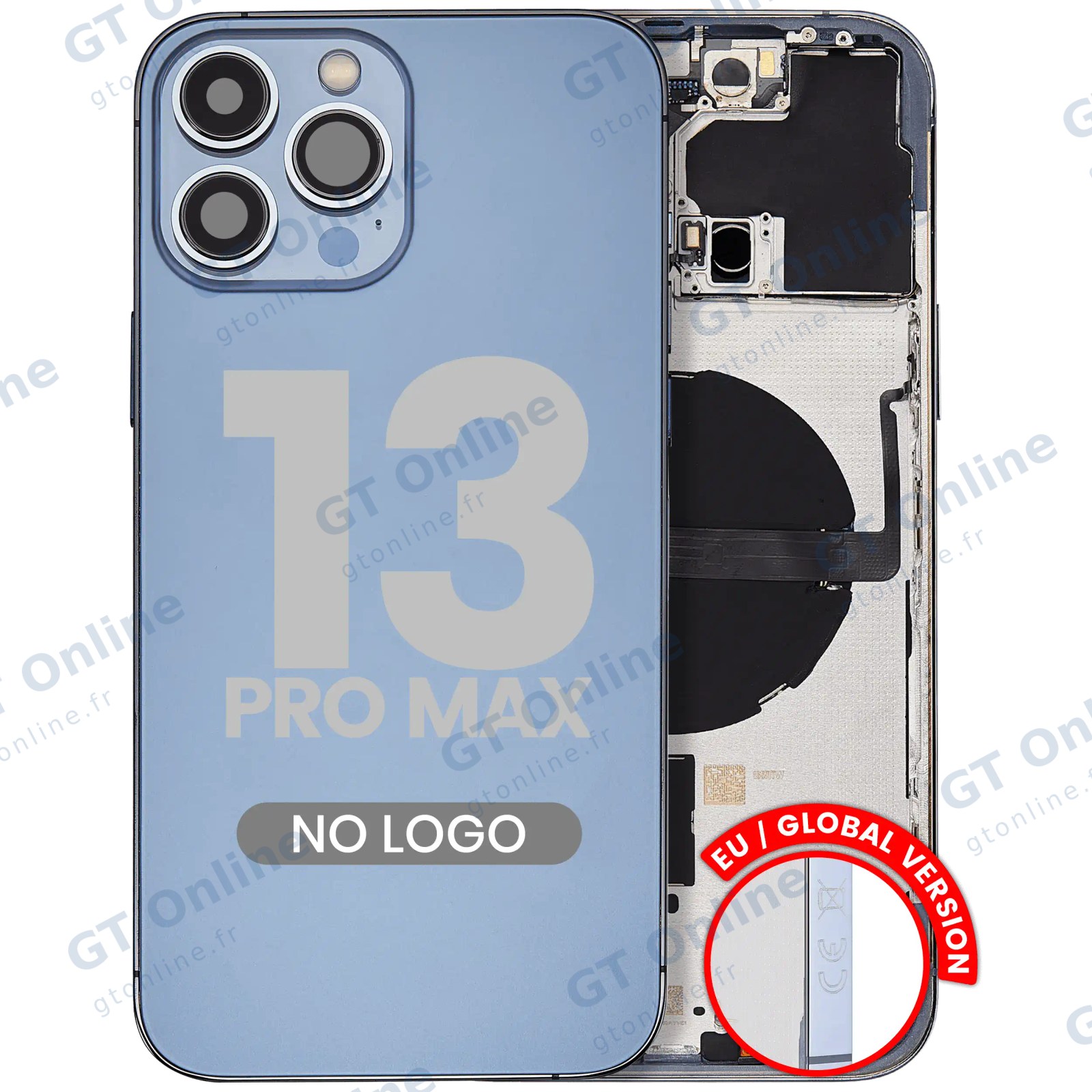 Châssis pour Apple iPhone 13 Pro Max (version EU, compatible premium, Sierra Blue)