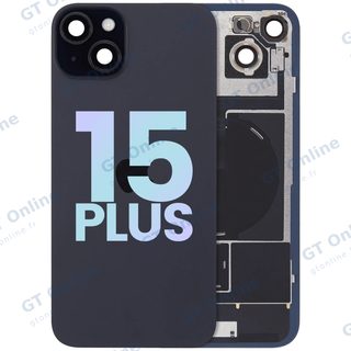 Vitre arrière avec MagSafe, NFC et nappe flash pour Apple iPhone 15 Plus (pack service origine, noir)