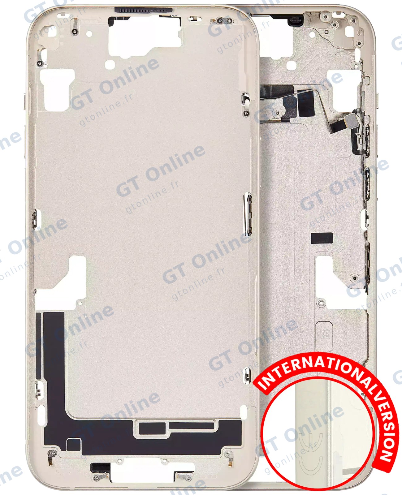 Châssis pour Apple iPhone 15 Plus (version EU, compatible premium, jaune)