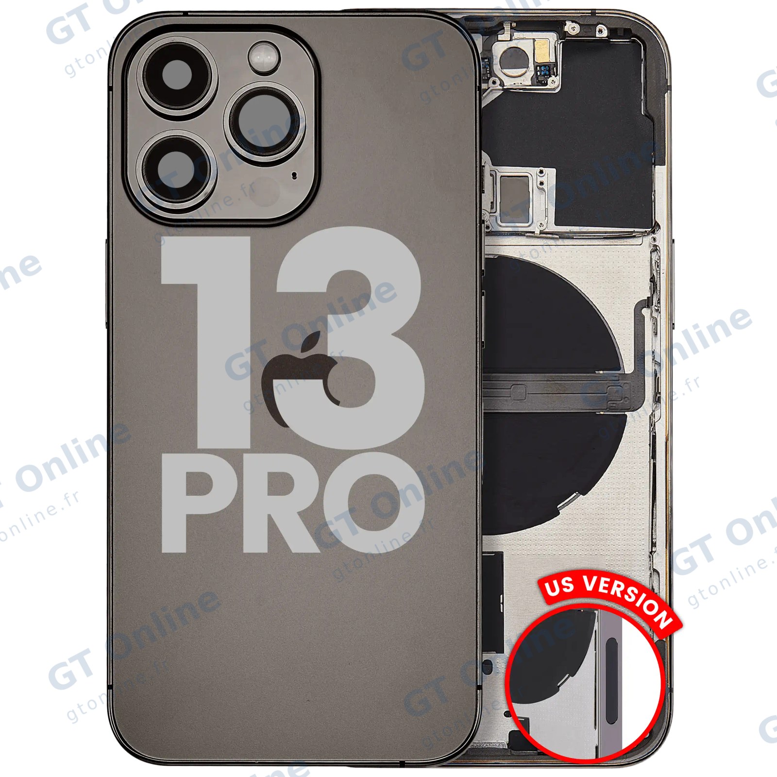 Châssis pour Apple iPhone 13 Pro (version US, origine d'occasion — grade B, graphite)