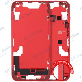 Châssis pour Apple iPhone 14 (version EU, origine d'occasion — grade B, rouge) — Châssis central avec petites pièces