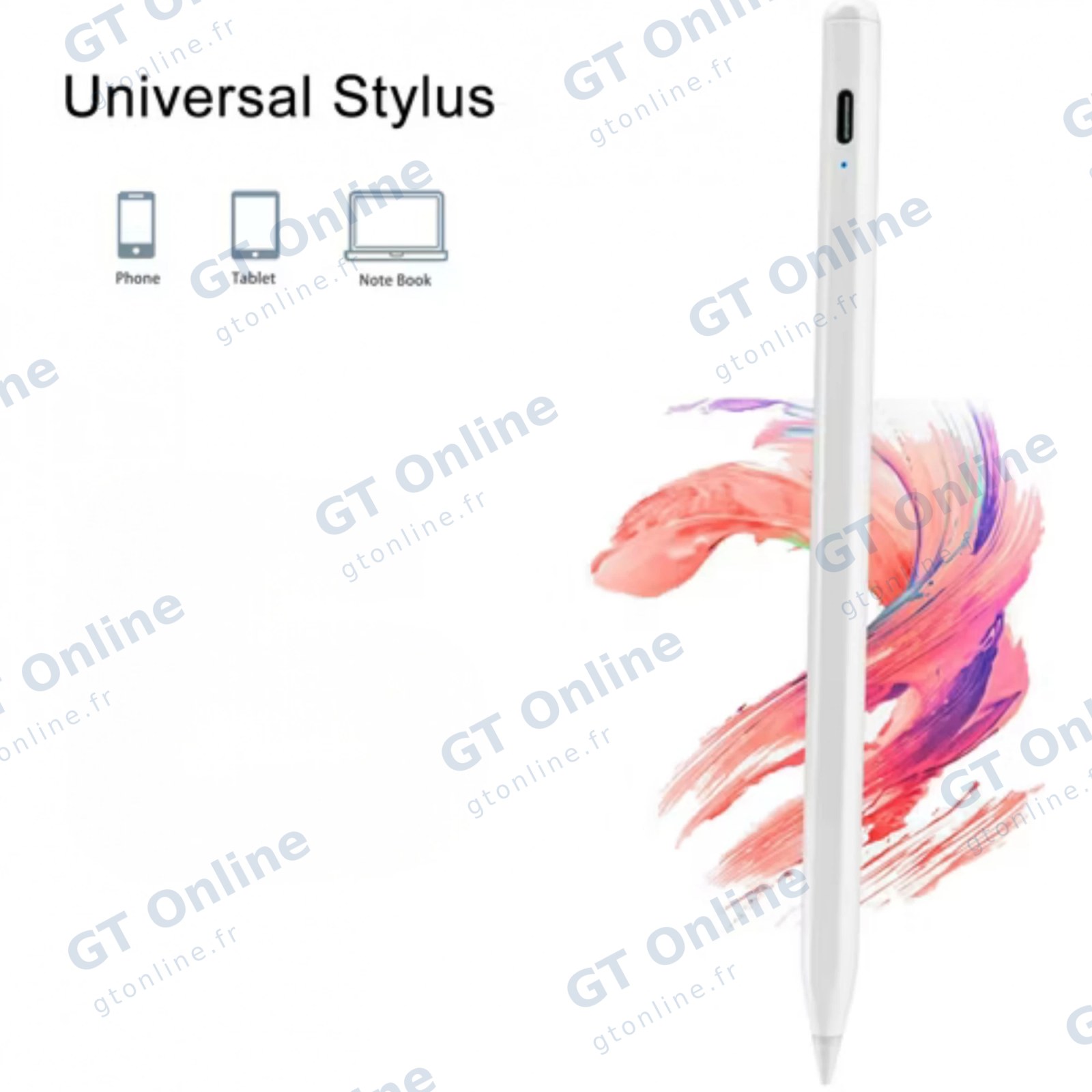 Stylet universel pour smartphone, tablette et ordinateur portable JELLICO A1 — blanc