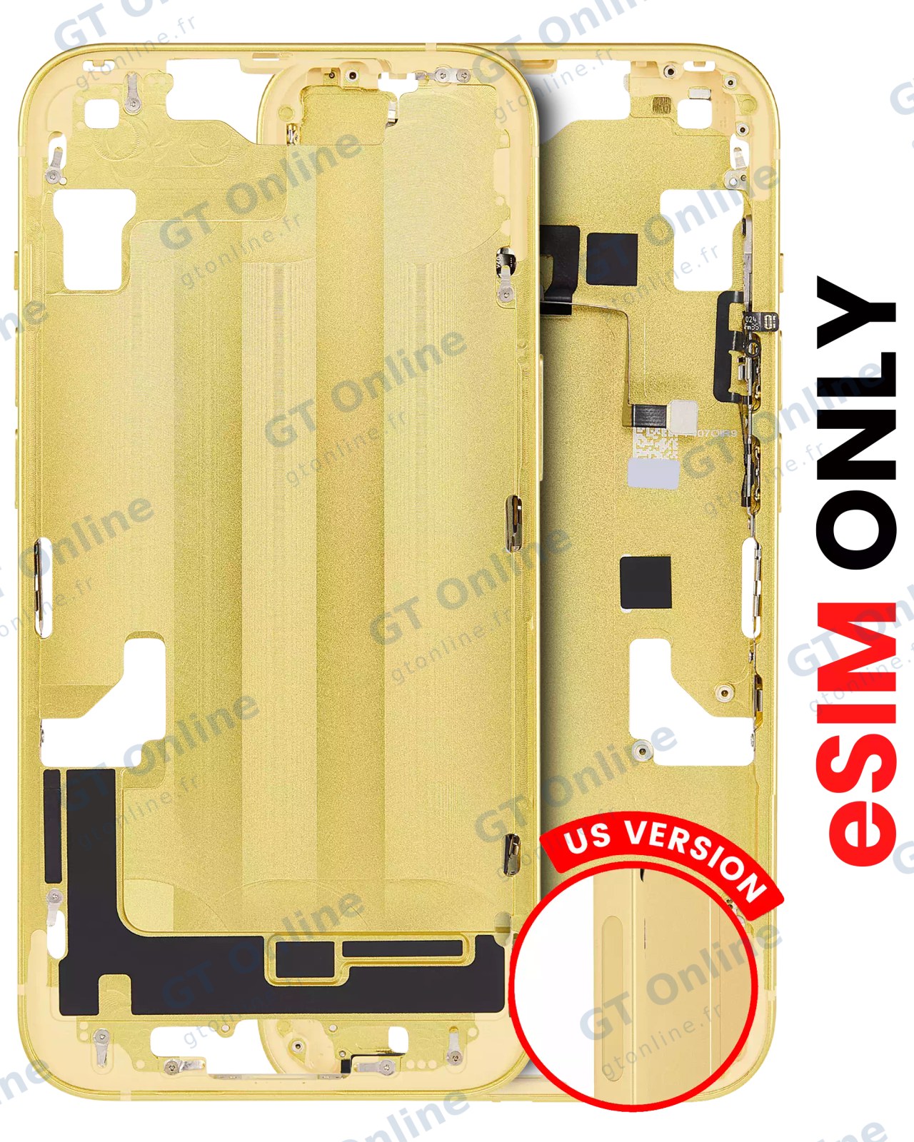Châssis pour Apple iPhone 14 Plus (version US, compatible premium, jaune)