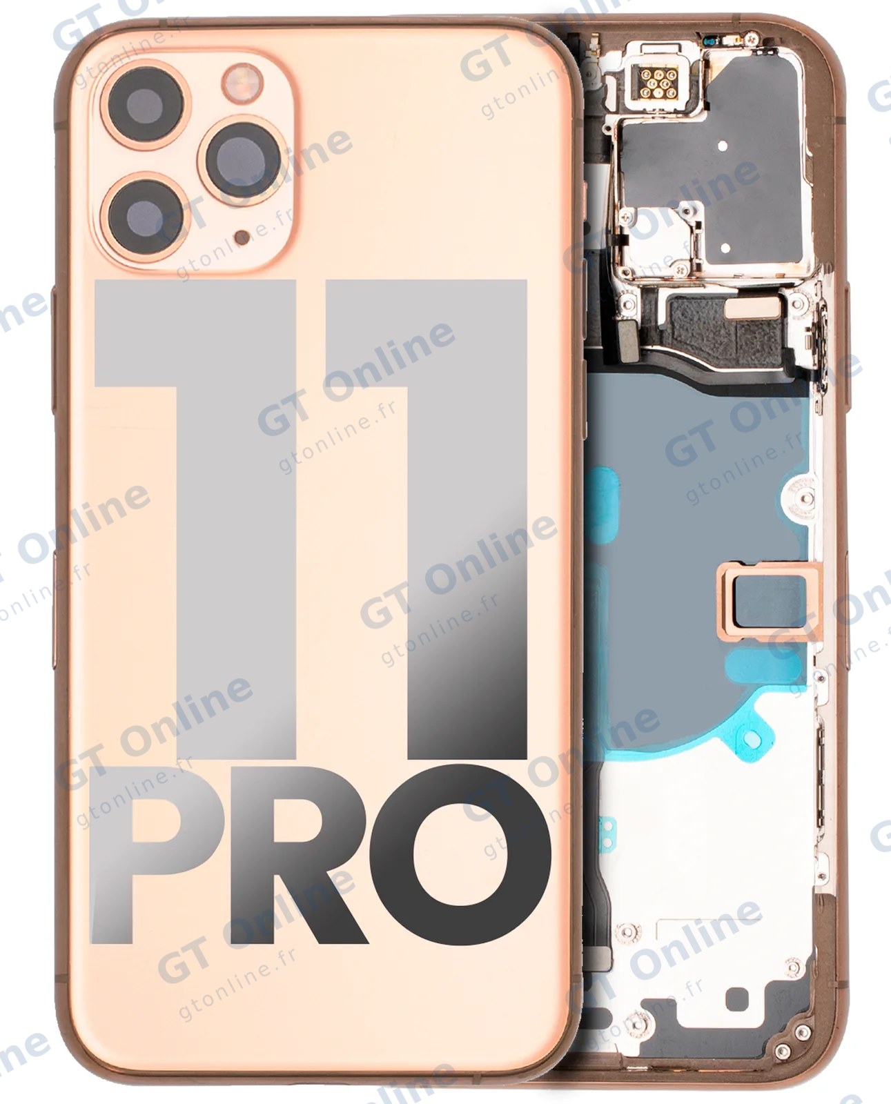 Châssis pour Apple iPhone 11 Pro (origine d'occasion — grade A, Matte Gold)
