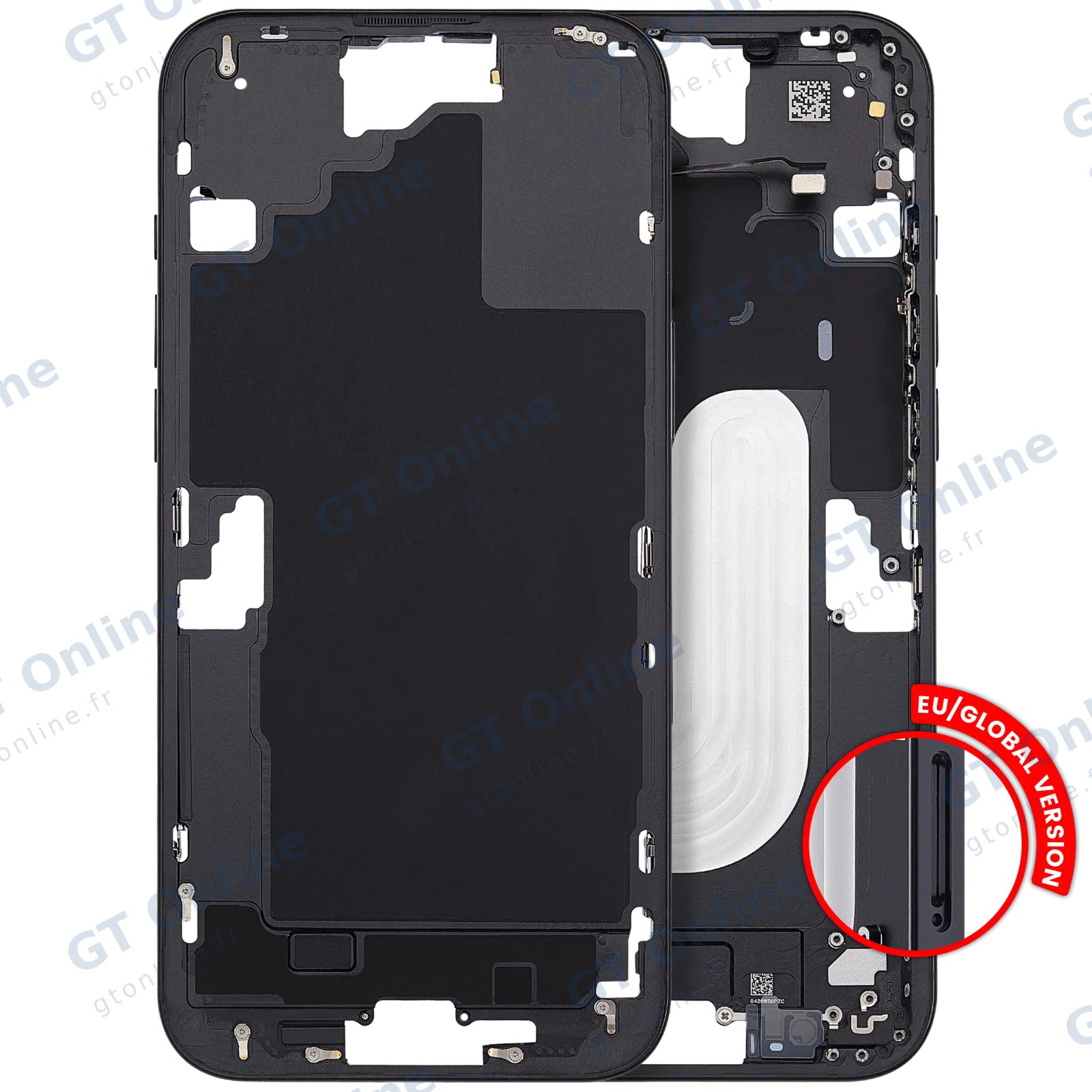 Châssis pour Apple iPhone 16 Plus (version EU, compatible premium, noir)