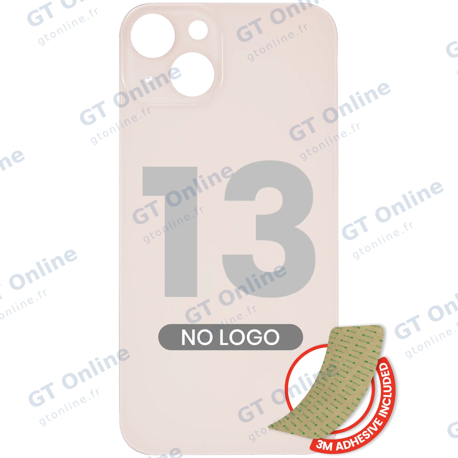 Vitre arrière pour Apple iPhone 13 (No Logo / Large Camera Hole, rose)