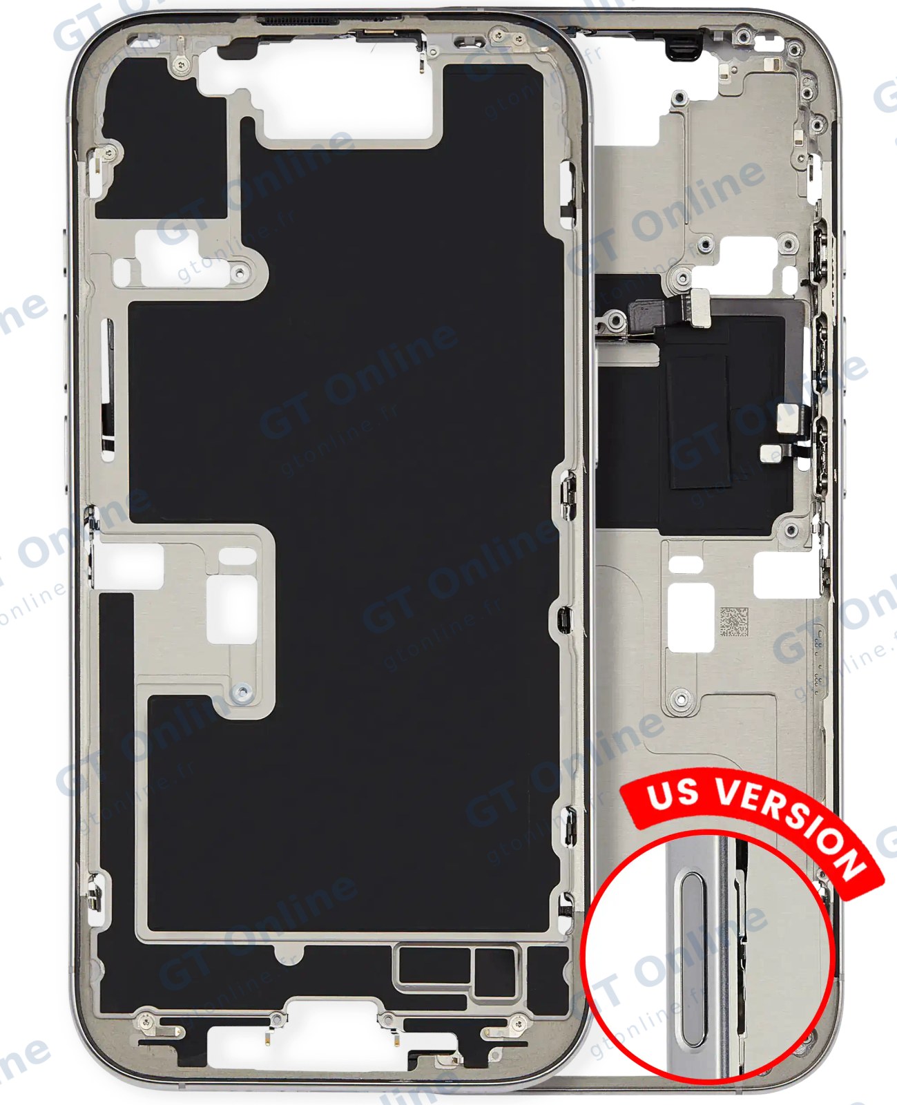 Châssis pour Apple iPhone 16 Pro (version US, origine d'occasion — grade A, Natural Titanium)