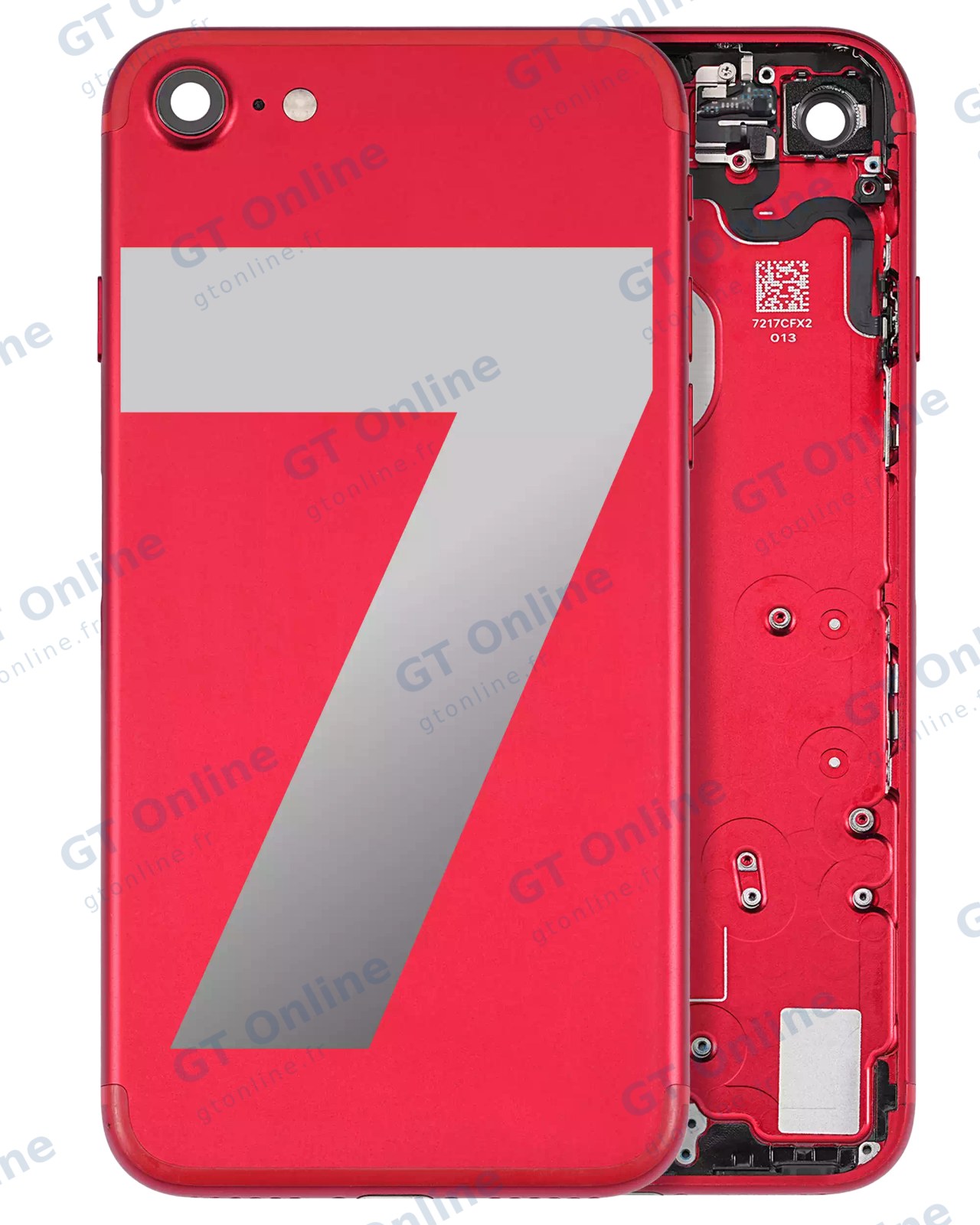 Châssis pour Apple iPhone 7 (origine d'occasion — grade A, rouge)