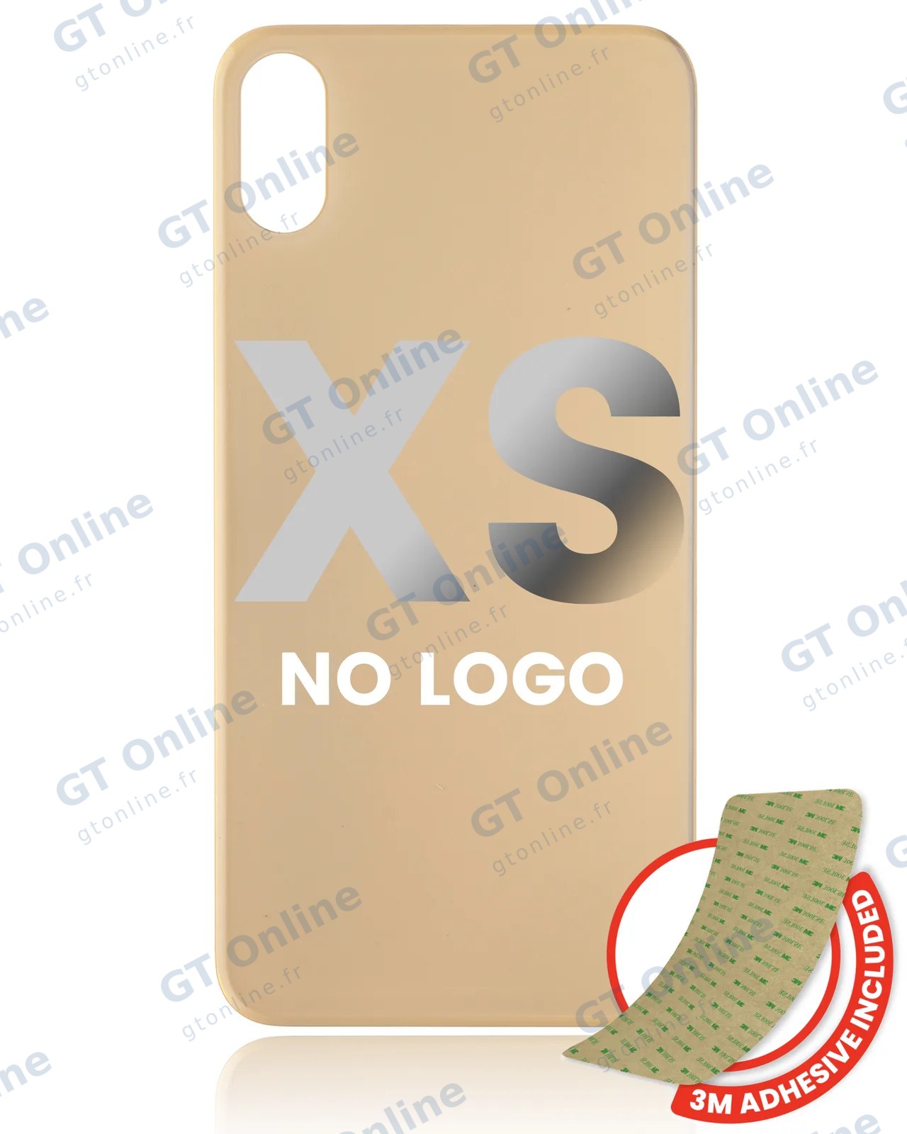 Vitre arrière pour Apple iPhone XS (No Logo / Large Camera Hole, or)