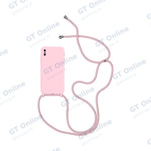 Coque Silicone avec Cordon Apple iPhone X/iPhone XS (02) Rose