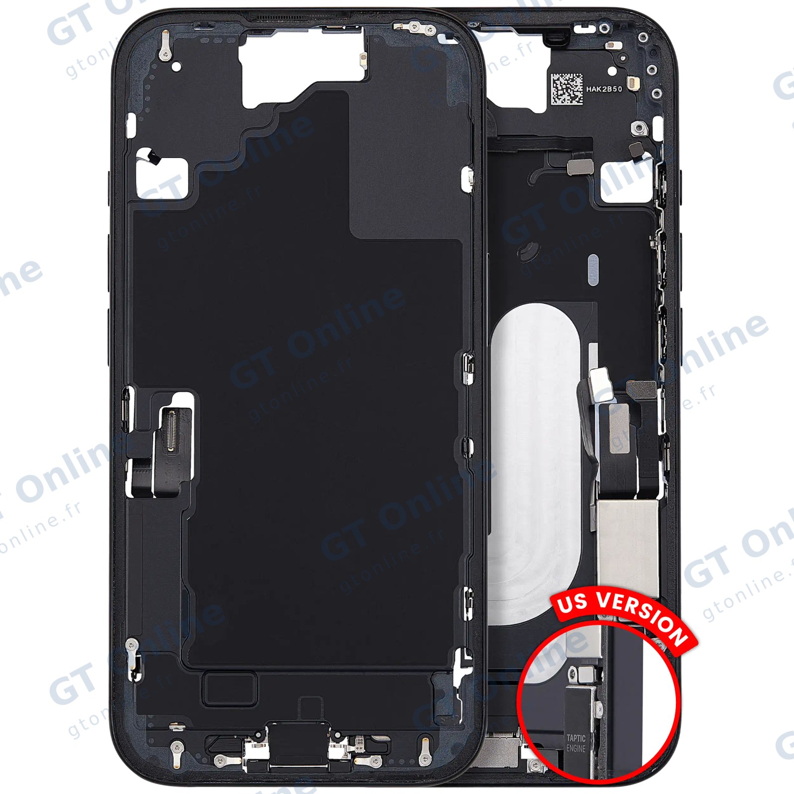 Châssis pour Apple iPhone 16 (version US, origine d'occasion — grade B, noir)
