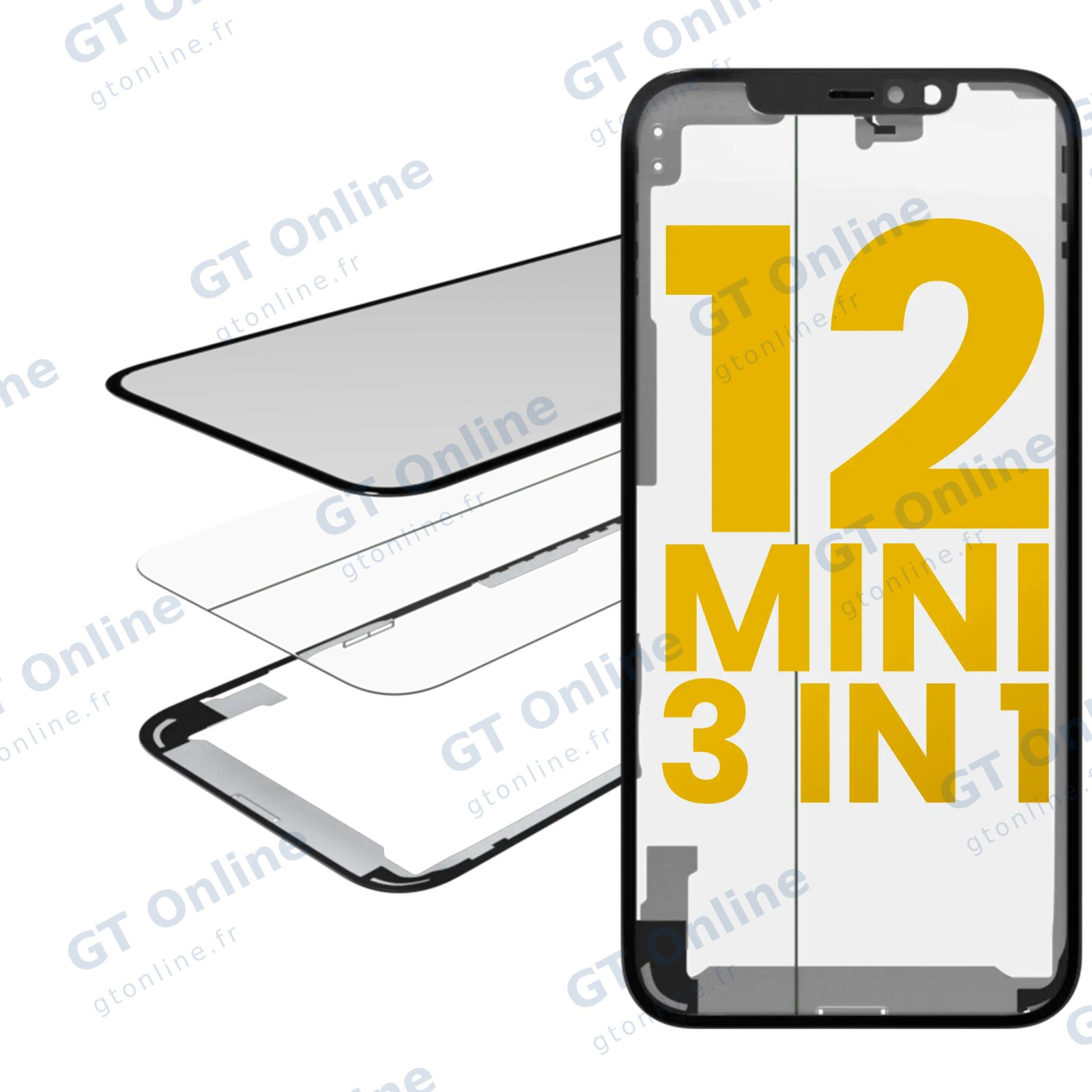 Vitre d’écran avec OCA pour Apple iPhone 12 Mini (OCA Master)