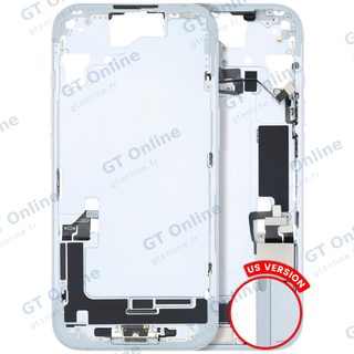 Châssis pour Apple iPhone 15 (version US, origine d'occasion — grade A, bleu)
