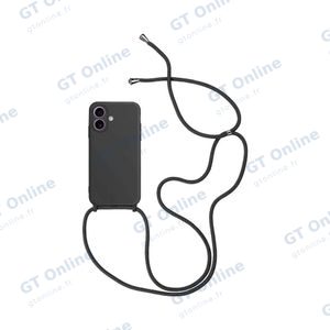 Coque Silicone avec Cordon Apple iPhone 17 (#08) Noir