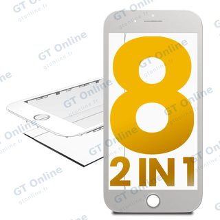 Vitre d’écran avec OCA pour Apple iPhone 8 (blanc, lot de 2)