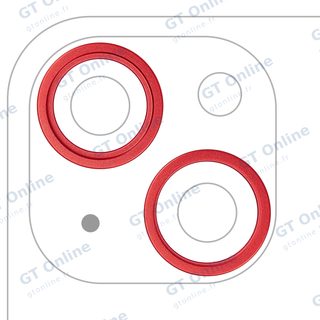 Anneau de contour de caméra arrière pour Apple iPhone 14 / 14 Plus (rouge, lot de 2)