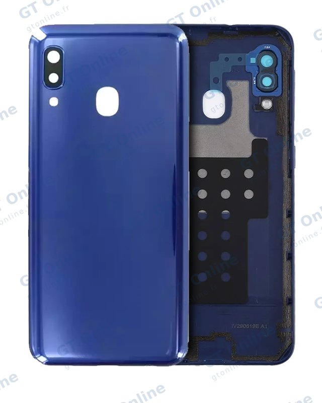 Vitre arrière pour Samsung Galaxy A20E (A202 / 2019) (pack service origine, bleu)