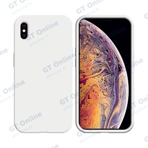 Coque Silicone Compatible pour Apple iPhone X/iPhone XS (#09) Blanc