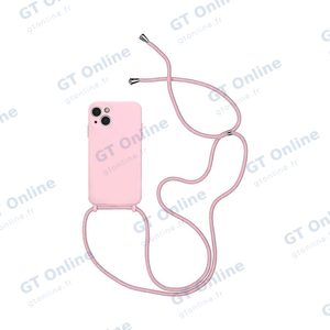 Coque Silicone avec Cordon Apple iPhone 14 Plus (02) Rose