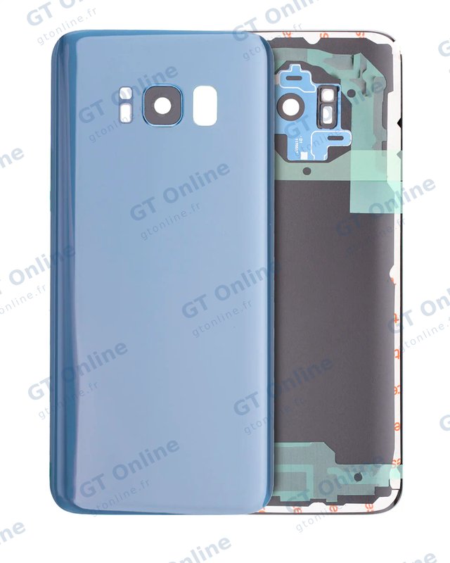 Vitre arrière pour Samsung Galaxy S8 (sans logo, compatible premium, Coral Blue)