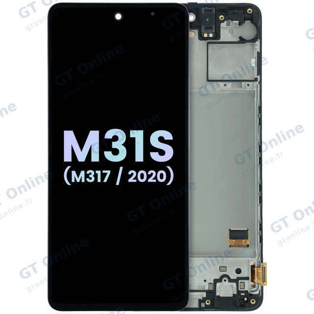 Écran OLED avec châssis pour Samsung Galaxy M31S (M317) (pack service origine, toutes couleurs)