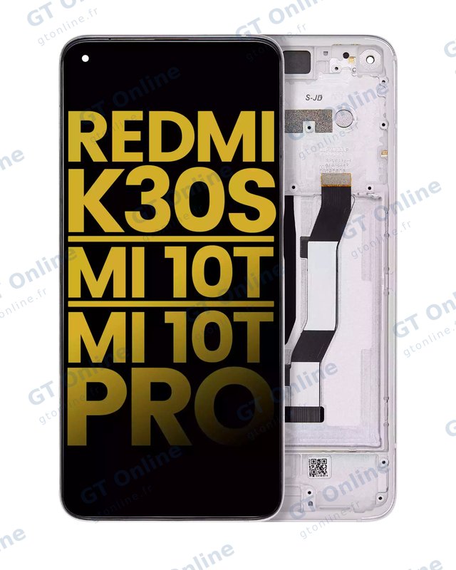 Écran LCD avec châssis pour Xiaomi Redmi K30S / Mi 10T / Mi 10T Pro 5G (reconditionné, blanc)