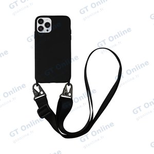 Coque Silicone avec Bandoulière Apple iPhone 13 Pro (#1) Noir