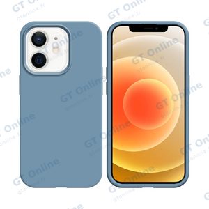 Coque Silicone Compatible pour Apple iPhone 12 Mini (#05) Bleu Acier
