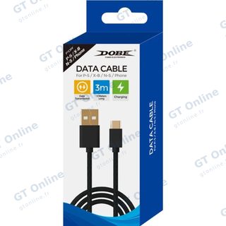 Câble de charge tressé USB vers USB-C 3 m pour PlayStation 5 / Nintendo Switch DOBE TP5-3585 — noir