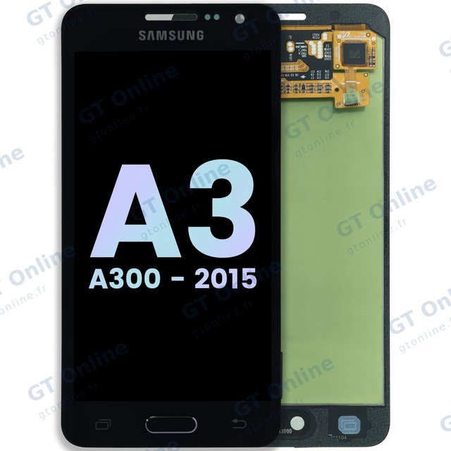 Écran LCD sans châssis pour Samsung Galaxy A3 (A300 / 2015) (pack service origine, noir)