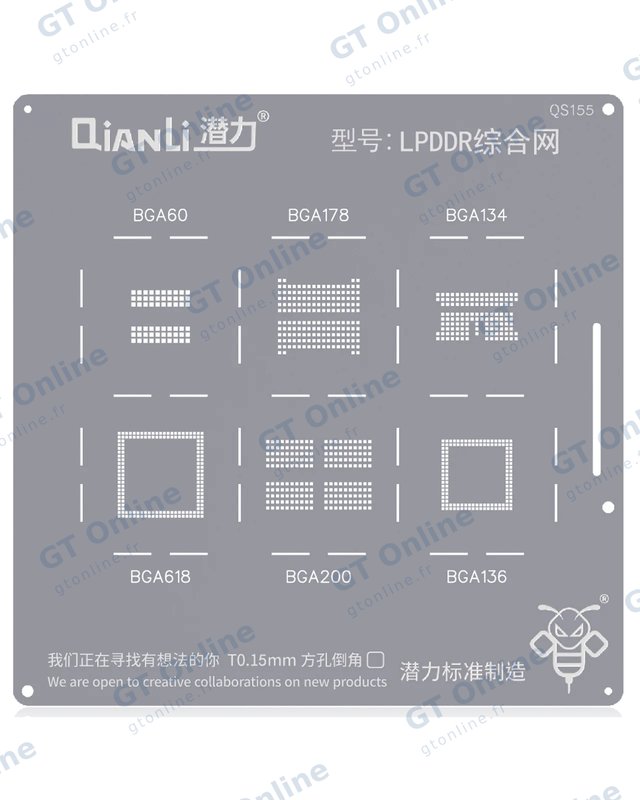 Pochoir de rebillage intégré Qianli Bumblebee QS155 — LPDDR